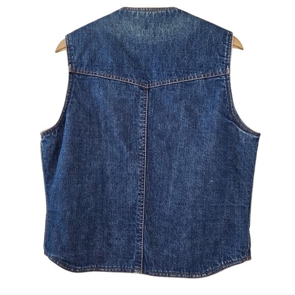 Mens Vintage Texco Denim Vest Sherpa Lined Western Country Rodeo Festival - Picture 3 of 5